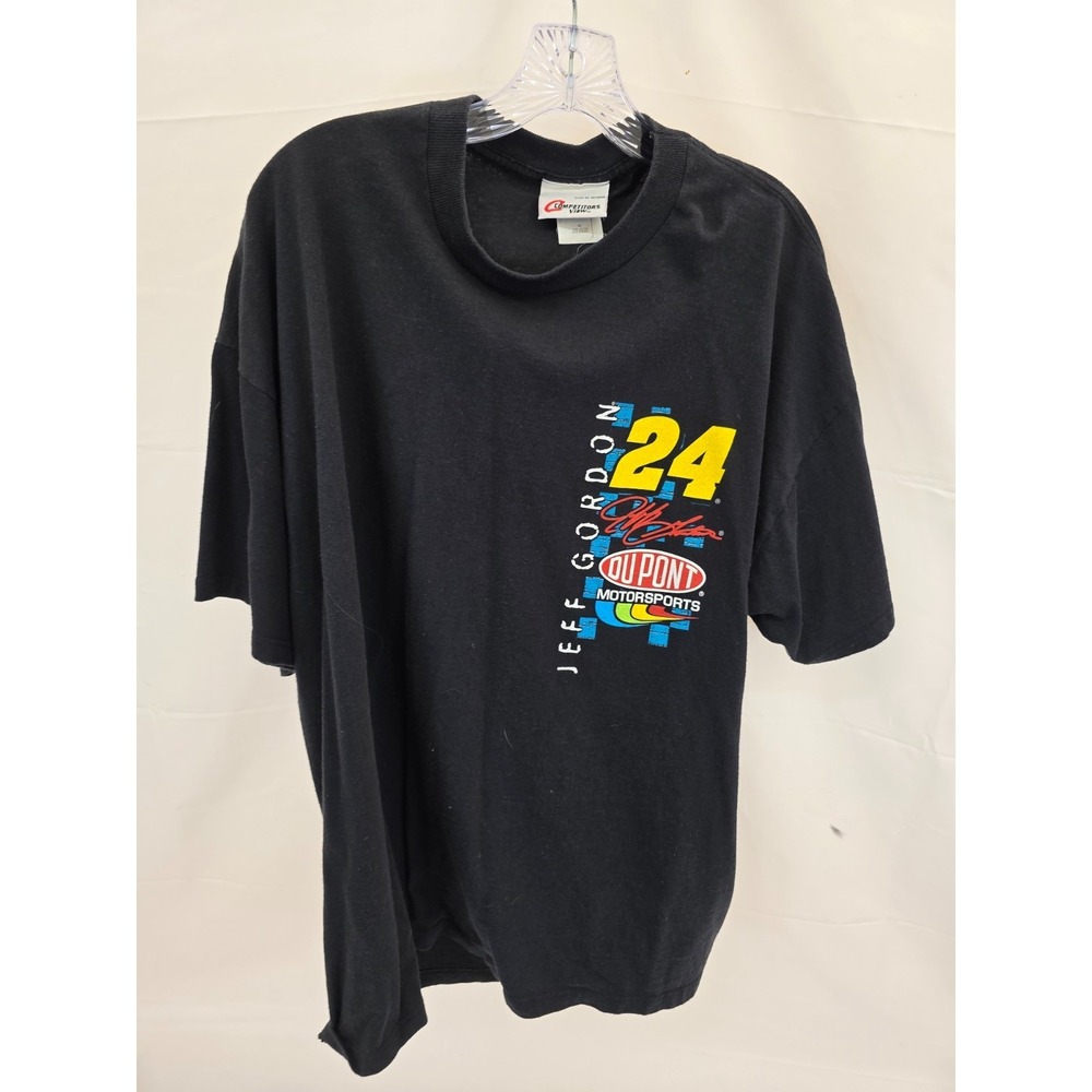 Vintage Jeff Gordon NASCAR Shirt XL Running Hot DuPont 24 Competitors View Black